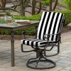 ARDEN Outdoor Midback Chair Cushion, 18 x 16.5, Rain-Proof, Fade Resistant Black Cabana Stripe - 2 of 4
