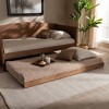 Twin Veles Trundle Bed Ash Walnut - Baxton Studio: Rubberwood Frame, No Box Spring Needed - image 4 of 4