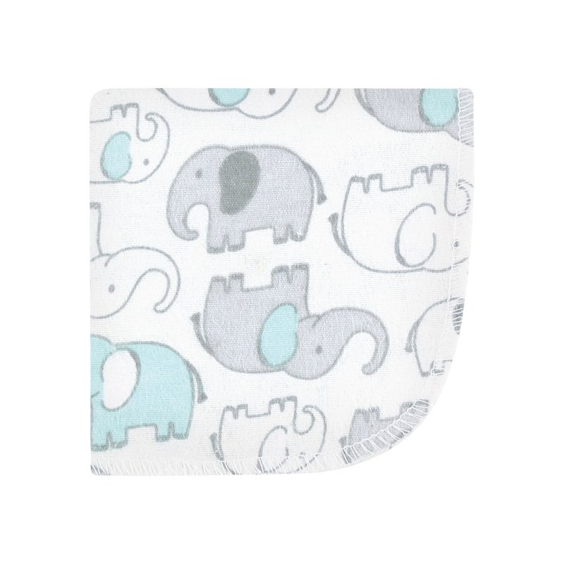 Hudson Baby Flannel Washcloths, Neutral New Elephant 12Pk, One Size, 3 of 9