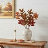 HomeRoots Set of Six Orange Red And Brown Fall Magnolia Leaf Wreath Sprays - 2 of 4