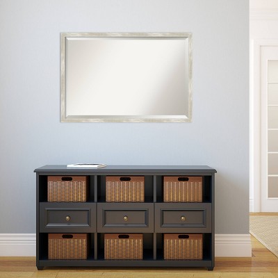 Distressed Silver Rectangular Wall Mirror with Polystyrene Frame