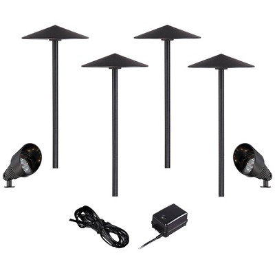 John Timberland Black LED Spot and Dome Path Light Landscape Kit