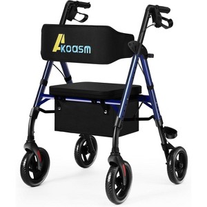 Lycvki Lightweight Foldable Rollator Walkers with Adjustable Handles and Seat Height for Seniors All-Terrain 8" Big Roller Wheels - 1 of 4