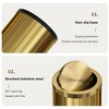 Aoibox Small Trash Can with Flipping Lid, Gold Bathroom Trash Can with Lid, 2.4 Gallon, Brass Trash Can for Room, Laundry, Hotel, Office,Metallic Gold - 4 of 4