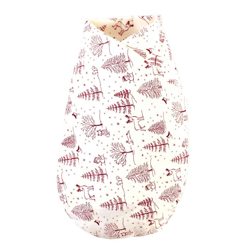 Touched by Nature Baby Girl Organic Cotton Swaddle Blanket and Headband or Cap, Winter Woodland, One Size, 3 of 6