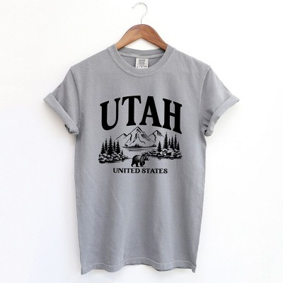 Simply Sage Market Women's Utah Forest Scene Short Sleeve Garment Dyed Tee