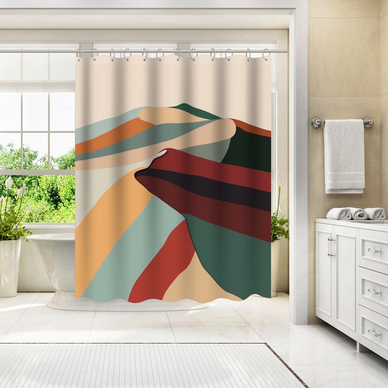 Americanflat 71x74 Abstract Shower Curtain by Miho Art Studio, 3 of 6