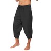 COOFANDY Men's Linen Harem Capri Pants Lightweight Loose 3/4 Shorts Drawstring Elastic Waist Casual Beach Boho Yoga Trousers - 2 of 4