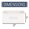 Nat & Jules Matte White 12 x 7 Metal Enamel Rubber Wood Lidded Bread Box - 2 of 4