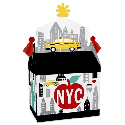 Big Dot of Happiness NYC Cityscape - Treat Box Party Favors - New York City Party Goodie Gable Boxes - Set of 12