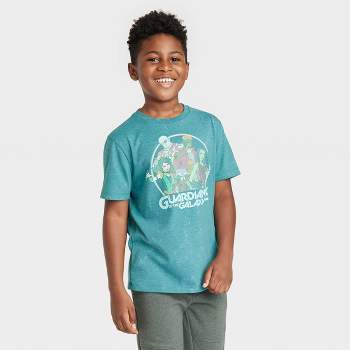Boys' Marvel Guardians of The Galaxy Short Sleeve Graphic T-Shirt - Teal Blue