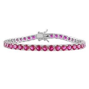 EVERLY JEWELRY | Sterling Silver 14 1/2 CT TGW Created Ruby Bracelet, 7.25-inch - 1 of 4
