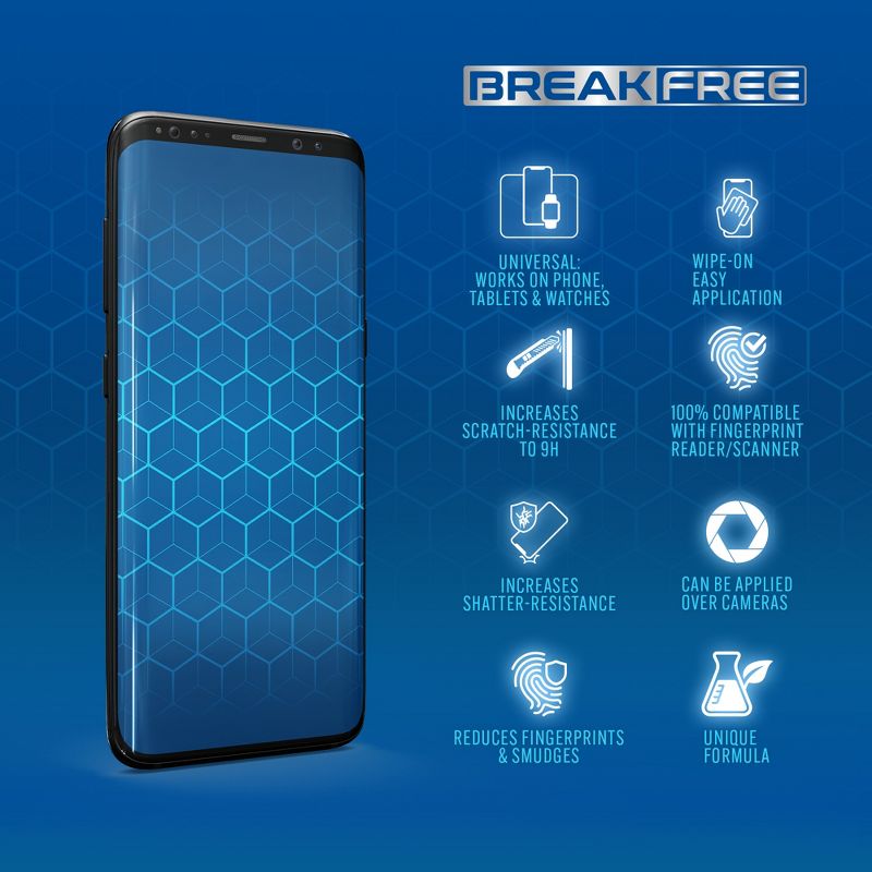 BREAK FREE Liquid Glass Screen Protector with $250 Coverage for All Phones Tablets and Smart Watches, 4 of 6