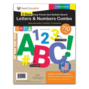 FreshCut Crafts Bulletin Board Letters & Numbers, Jewel Colors, 1.5in & 3in, 710 Pieces - 1 of 4