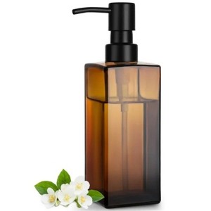 LunaLulinlk Amber Glass Soap Dispenser, Hand and Dish Soap Dispenser for Kitchen and Shower 12oz - 1 of 4