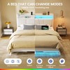 Greenstell Bed Frame with LED Lights & Charging Station, Upholstered Headboard with 4 Storage Drawers - 3 of 4