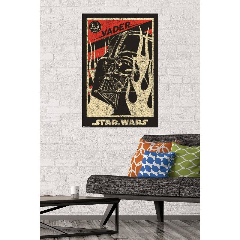 34&#34; x 22&#34; Star Wars: Saga Vader Propaganda Premium Poster - Trends International, 3 of 5