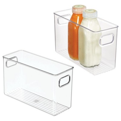 iDesign Set of 2 Pantry Storage Bins with Handles - Clear