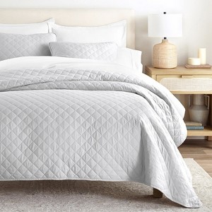 FIONECA Reversible All Season Quilt Set Double Brushed Microfiber Neutral Tone - 1 of 4