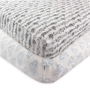 Hudson Baby Infant Boy Cotton Fitted Crib Sheet, Airplane, One Size