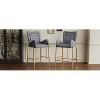 Grey counter height bar stools, bar height armchairs, velvet fabric stools - 3 of 4