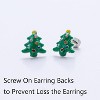 Titanium Stud Earrings - Cute Christmas Earrings for Women with Flat Back - 3 of 4
