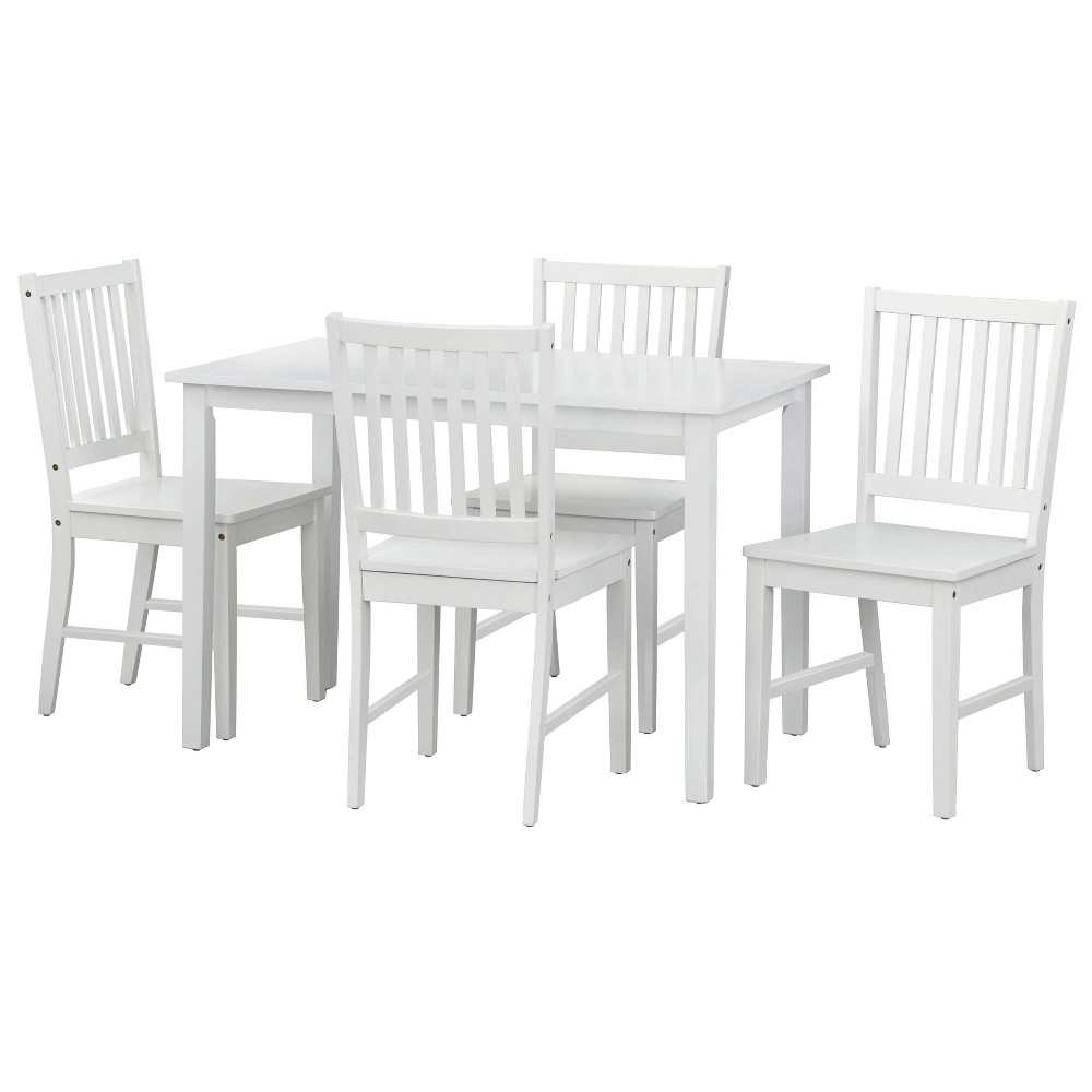 Photos - Dining Table 5pc Contemporary Shaker Dining Set White - Buylateral