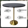 LeisureMod 48" Round Bar Height Dining Table with MDF Top Pub Table and Black Stainless Steel Pedestal Base Verve Collection - 4 of 4