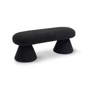 Meridian Furniture,Drum Faux Shearling Teddy Fabric Ottoman/Stool - 1 of 4