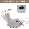 PAGED Modern Swivel Recliner Chair, Heating Massage Chair with Side Pocket, Accent Chair for Bedroom, Living Room Furniture - 3 of 4