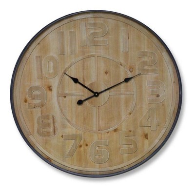 Melrose Natural Wall Clock with Metal Frame 31.5"D