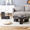 Modern Double Layer Marble Coffee Table with Detachable Glass Top Space Saving Round Table for Living Room Bedroom or Small Spaces-The Pop Home - 3 of 4