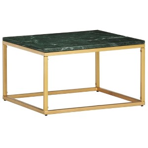 vidaXL Coffee Table Green 23.6"x23.6"x13.8" Real Stone with Marble Texture' - 1 of 4