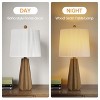 Maxax Wood Grain Table Lamp£¬Modern Nightstand Lamp£¬Bedside Lamp with Pleated Fabric Shade for Bedroom Living Room - 4 of 4