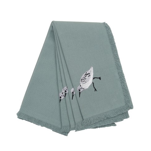 Bird, Dinner napkins, Sage green, Blue