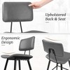 Arceso 24.5" Counter Height Bar Stools Set of 2, Black Faux Leather Upholstered Barstools with Back Footrest and Metal Legs, Armless Bar Chairs - 3 of 4