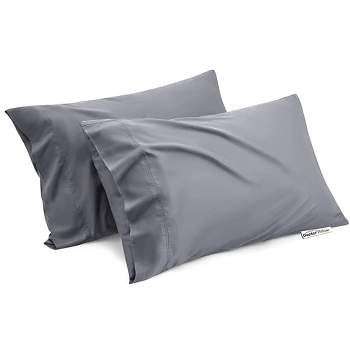 Gray Pillow Cases Queen Size 2 Pack, Bamboo Rayon Cooling Pillowcases