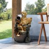 LuxenHome 25” Puppy and Pitchers Pot Resin Outdoor Water Fountain with LED Lights, Outdoor and Indoor Waterfalls for Patio, Garden Decor Multicolored - 3 of 4