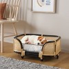 Timo Rattan Pet Bed W/ Cushion - PET1800 - Beige/Natural - Safavieh Pets - 2 of 4