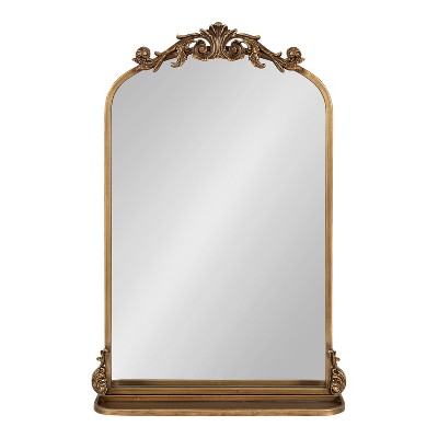 Arendahl Vintage Arch Mirror with Ornate Gold Frame and Shelf