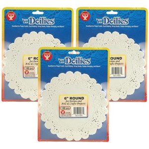 Hygloss® Round Paper Lace Doilies, White, 6", 100 Per Pack, 3 Packs - 1 of 2