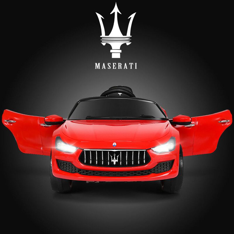Costway 12V Maserati Licensed Kids Ride on Car w/ RC Remote Control Led Lights MP3 BluePinkWhite, 5 of 11