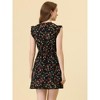 INSPIRE CHIC Women's V-Neck Ruffle Cap Sleeve A-Line Floral Chiffon Dress - 4 of 4