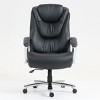 50.2" High Back PU Leather Executive Office Chair with Adjustable Height and Thick Padded Seat, Ideal for Home or Office Desk -3irtyhousy - 3 of 4
