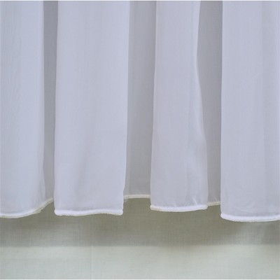 Extra Long White Sheer Polyester Rod Pocket Drapes