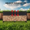 Outdoor Black Firewood Rack with Cover, 4.3 Ft Heavy Duty Firewood Holder, Waterproof Cover for 1/4 Cord Firewood, Log Storage Rack for Patio - 4 of 4