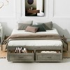1 Piece Storage Bed Frame, MDF Wood Platform with 6 Drawers, No Headboard Organizer Base for Bedroom - Baofuwish - 3 of 4