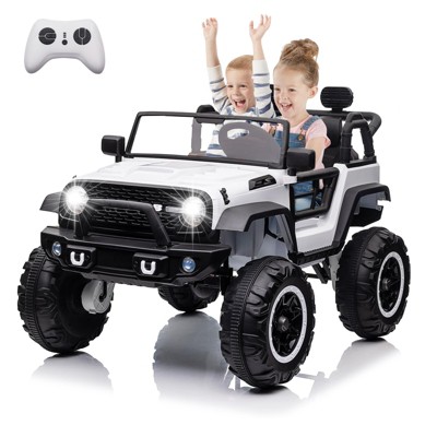 24V 2 Seater Ride On Car, Electric Truck for Big Kids Ages 3-8, Ride On Toy with 5.5MPH Max Speed, Remote Control, Accelerator Pedal, Treaded Tires