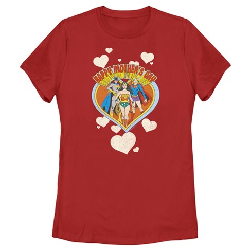 Women's Wonder Woman Happy Mother's Day Heart T-Shirt - image 1 of 4