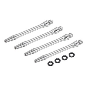Unique Bargains 2BA Thread Aluminum Dart Shafts with Rubber Rings for Steel Tip 4 Pcs - 1 of 4